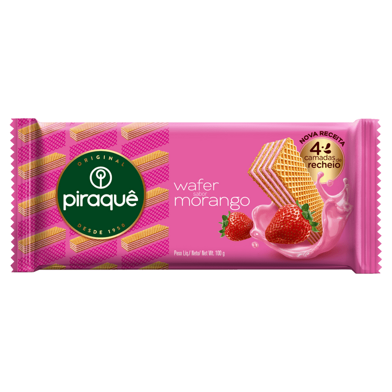 imagem de Wafer Piraque Morango 100G