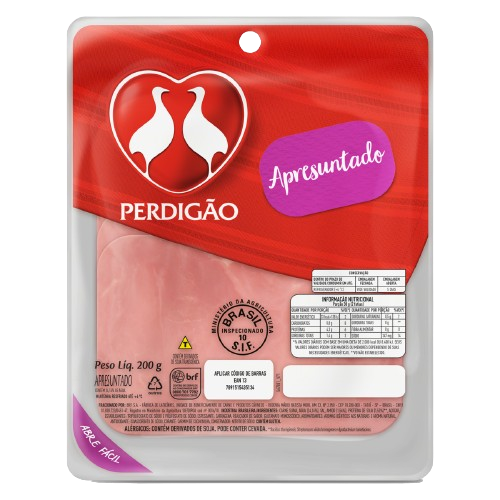 imagem de Apresuntado Perdigao Fatiado Vacuo 200G