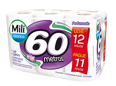 imagem de Papel Higienico Mili Bianco Perfumado 12 60M