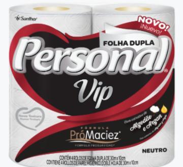 imagem de Papel Higienico Personal Folha Dupla Vip Neutro 4 20M