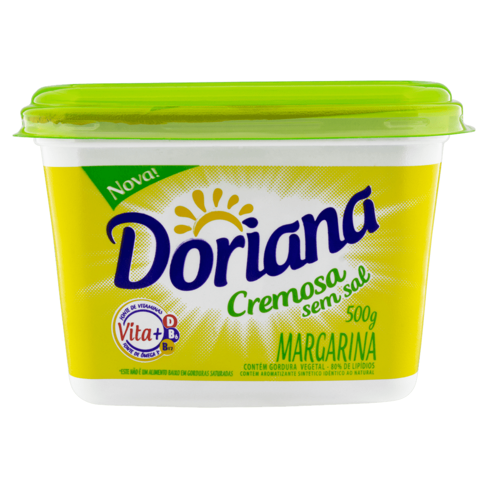 imagem de Margarina Doriana Sem Sal Cremosa 500G