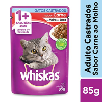 imagem de Racao Whiskas Castrados Sache Carne 85G