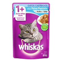 imagem de Racao Whiskas Castrados Sache Peixe 85G