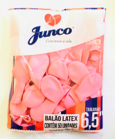 imagem de Balao Junco Latex Liso Numero 65 Rosa Com 50