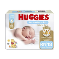 imagem de Fralda Huggies Natural Care Jumbo Rn Com 18